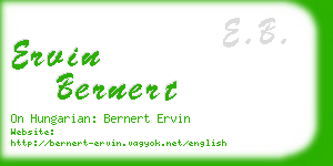 ervin bernert business card
